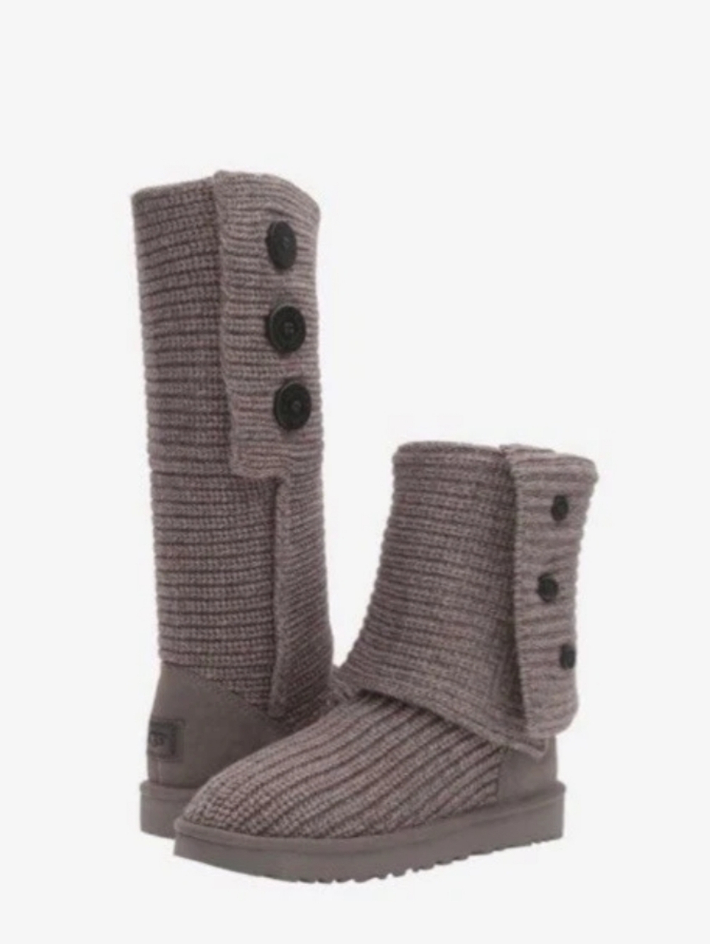 UGG Gray Knit Button Tall Boot